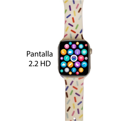 Smartwatch Reloj Inteligente BT A9 ProMax 2 Mallas Silicona Blanco