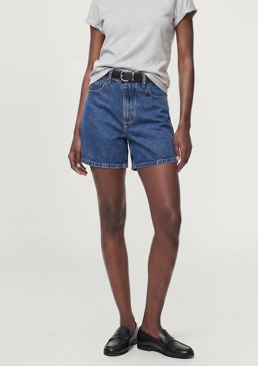 SHORT DE JEAN TIRO ALTO - AZUL 