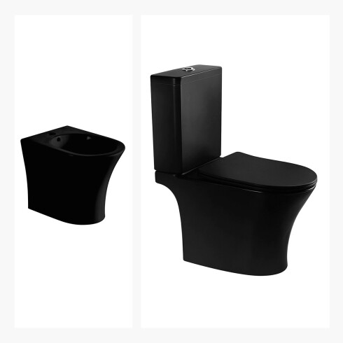 Juego De Inodoro Con Tapa Cierre Suave, Mochila Y Bidet 000