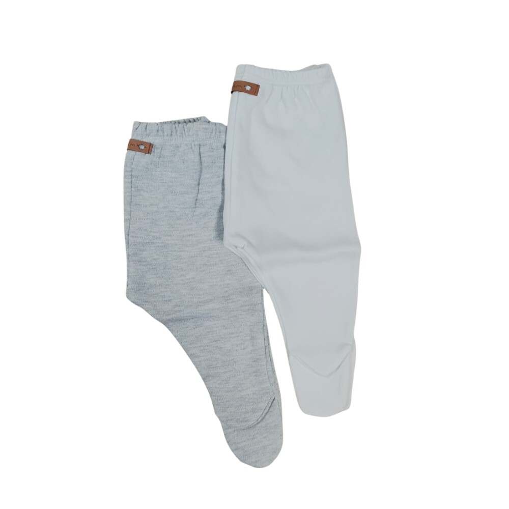 Set x2 pelele pilim blanco gris