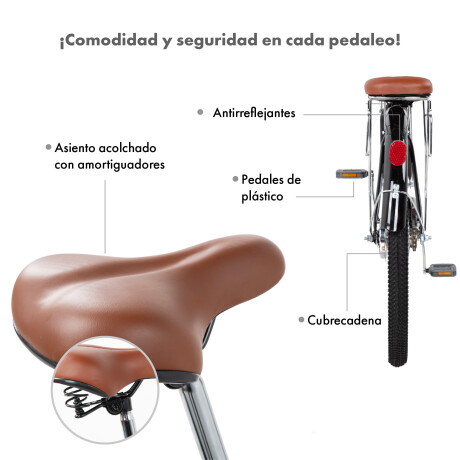 Bicicleta Urbana Rodado 26 con Canasto Vintage Negro
