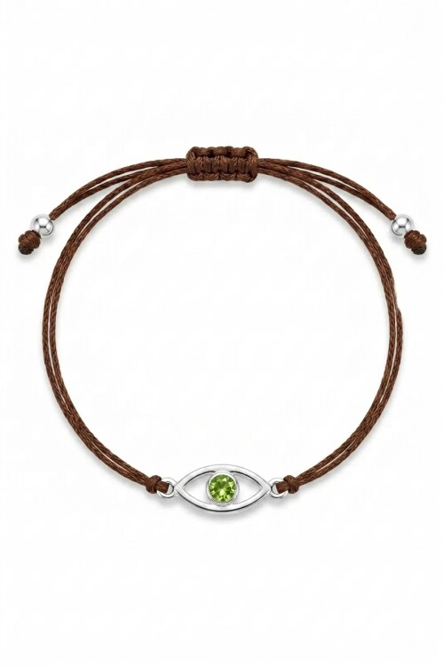 Pulsera ajustable cord ojito plateado