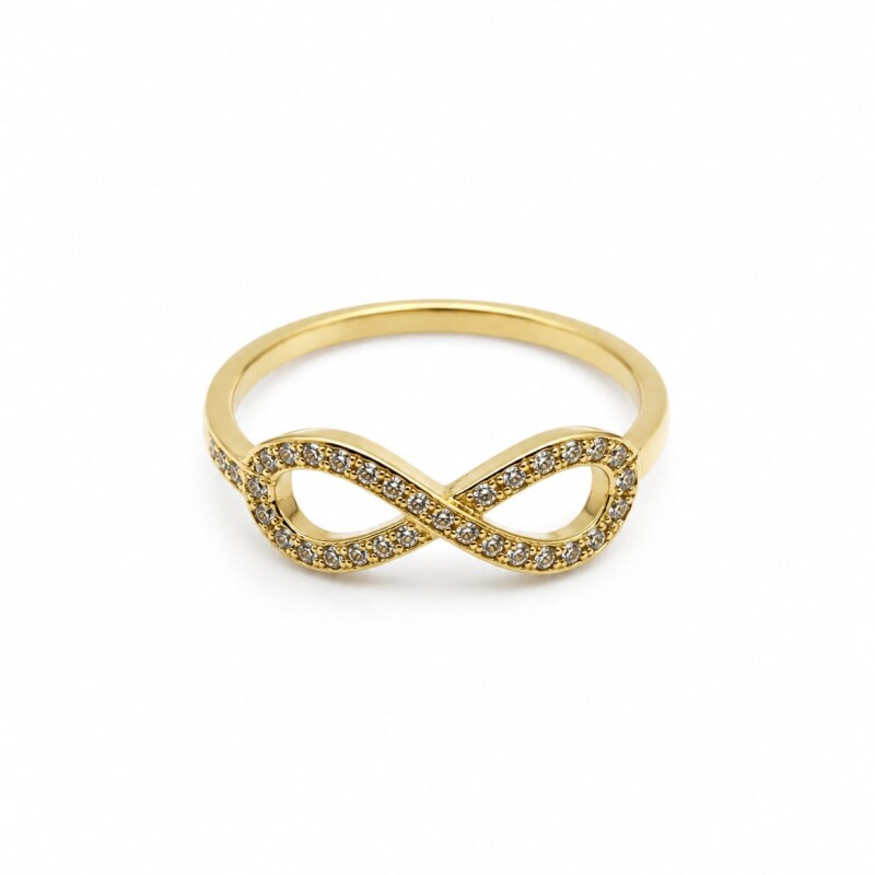 Anillo infinito Oro 10kt. con Zirconias Anillo infinito Oro 10kt. con Zirconias