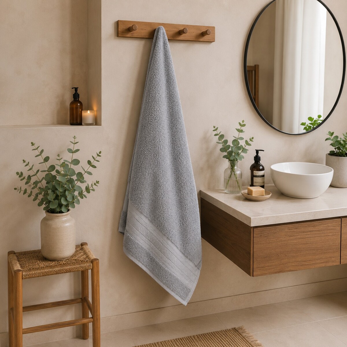 Toalla de Baño en Aldogón 86x150cm Empire - Gris Oscuro 