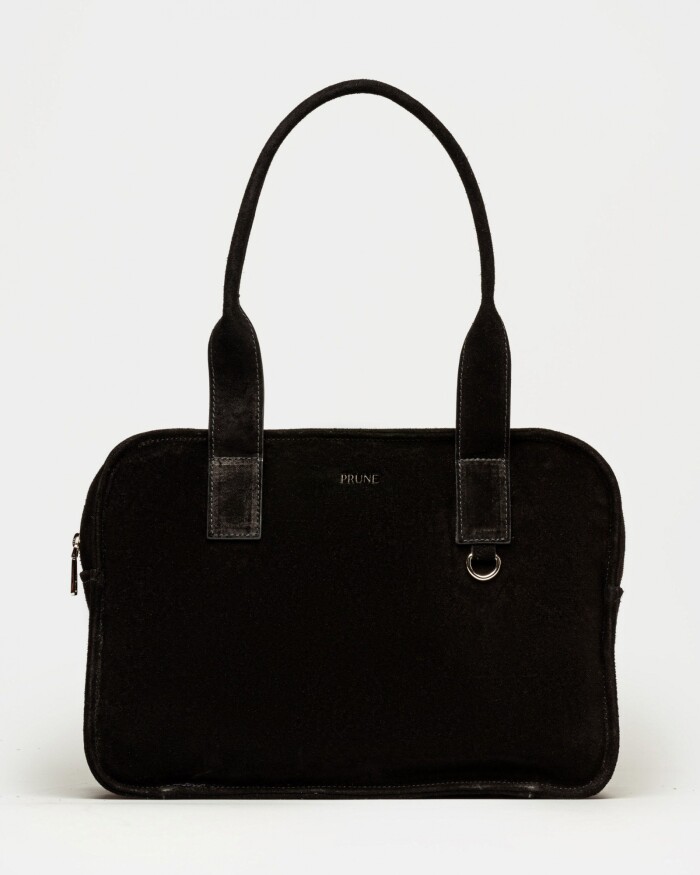 Bolso Capri en cuero gamuza Negro