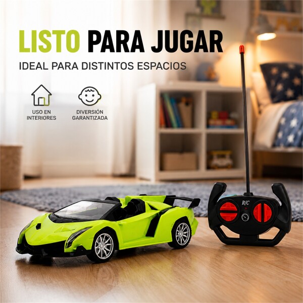 Auto Deportivo a Control Remoto Tipo Lamborghini con Luces LED VERDE