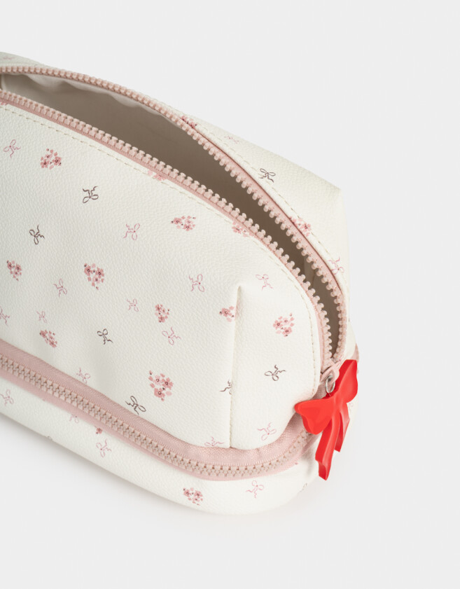 Porta Cosméticos Portacosméticos Cuerina - Estampado Flores