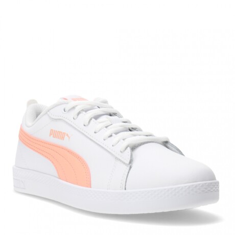 Championes de Mujer Puma Smash V2 Leather Blanco - Anaranjado Melón