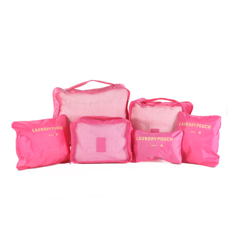 Set Organizador De Valija 6 Separadores Fucsia