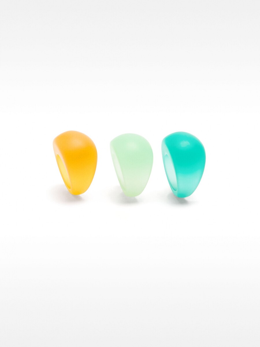 Set De Anillos Redondeados multicolor
