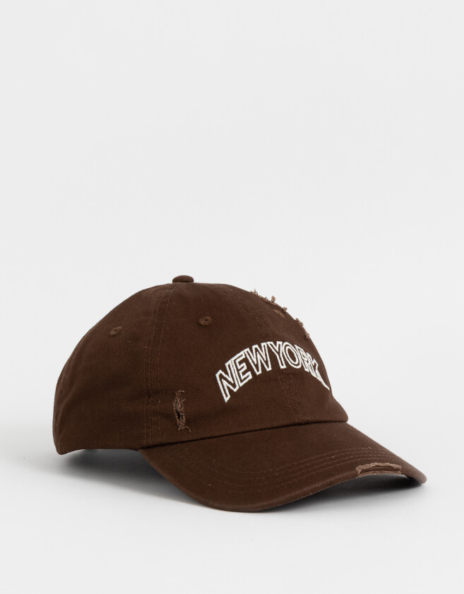 Caps Denim Gorra Bordada New York - Marron Medio