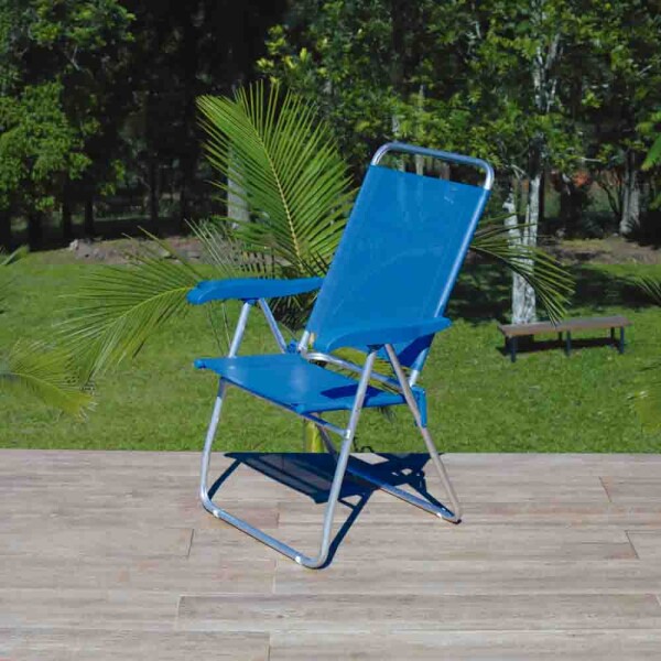 SILLA RECLINABLE 4 POSICIONES ALUMINIO BOREAL AZUL