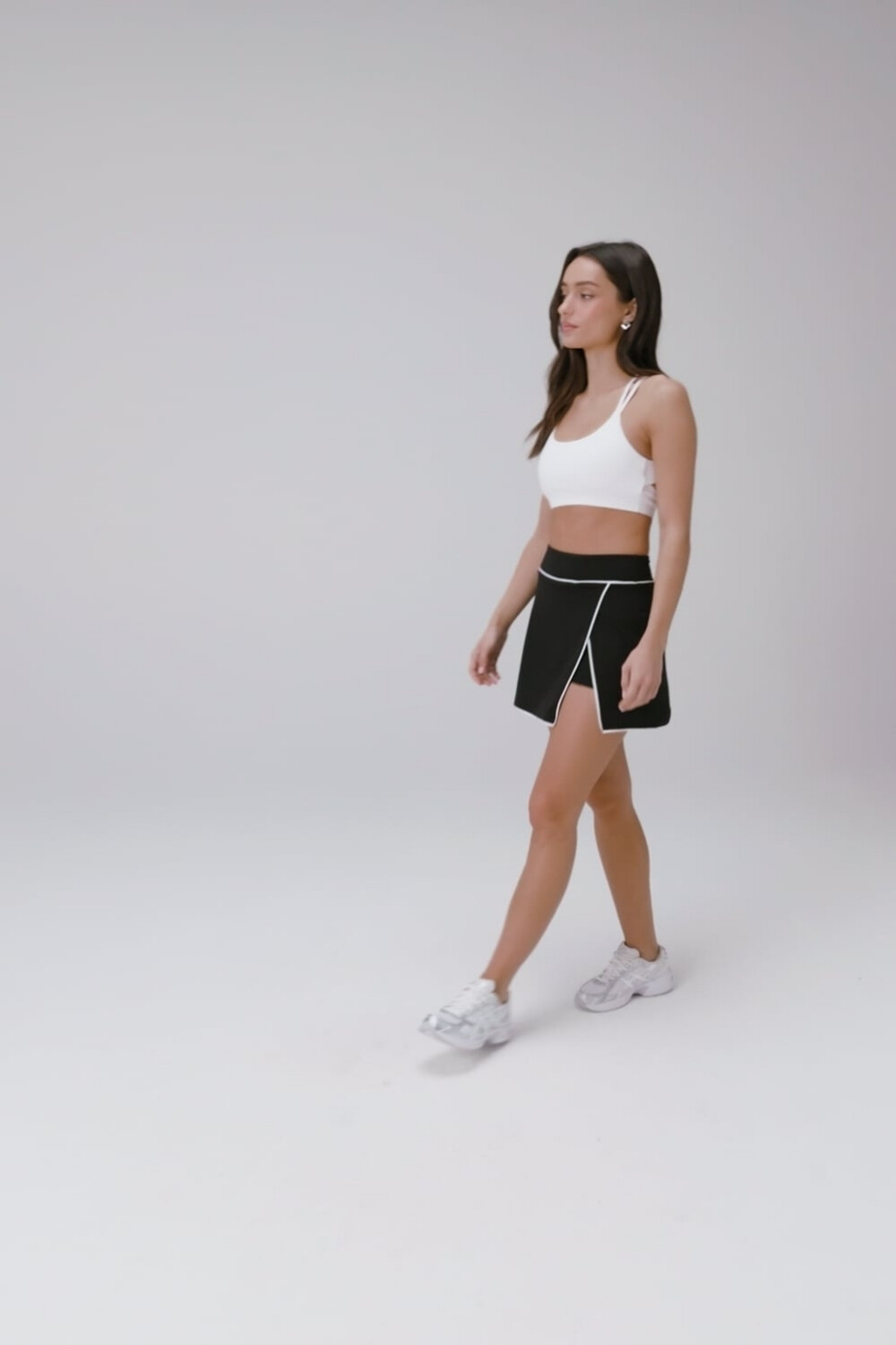 Faldas On-The-Go Classic Mini Skirt Mujer Black/Classic White