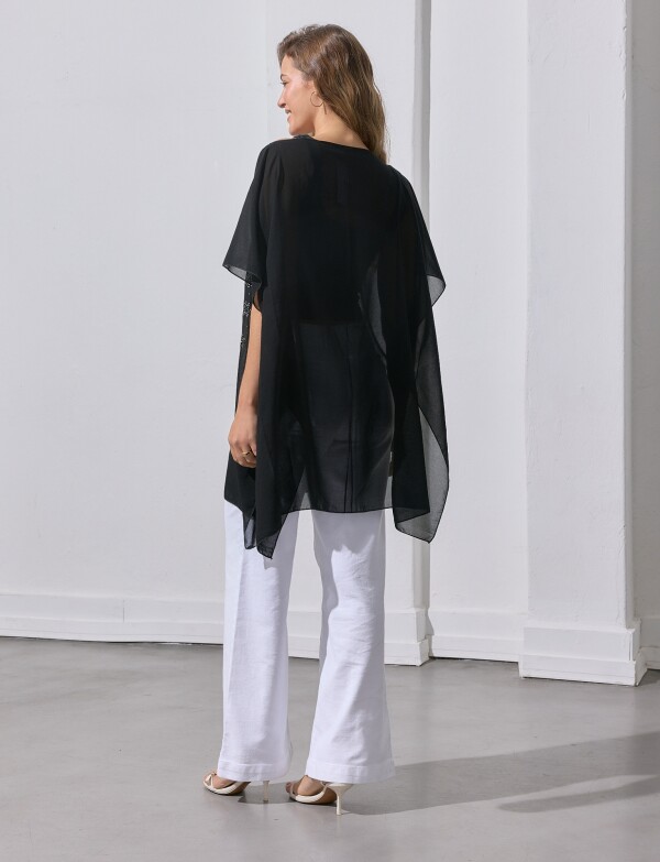 Poncho Noche NEGRO/PLATEADO
