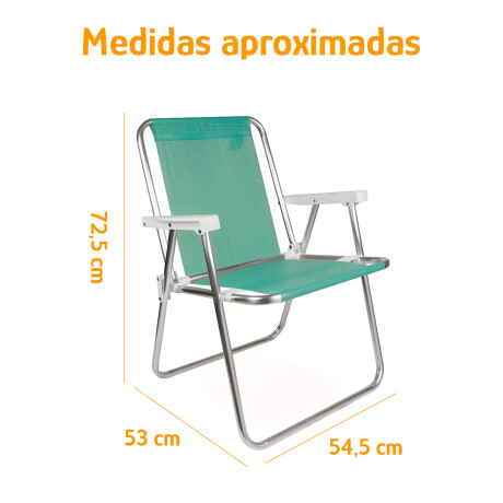 Silla Alta Aluminio Reposera Mor 110 kg Plegable Sannet Verde