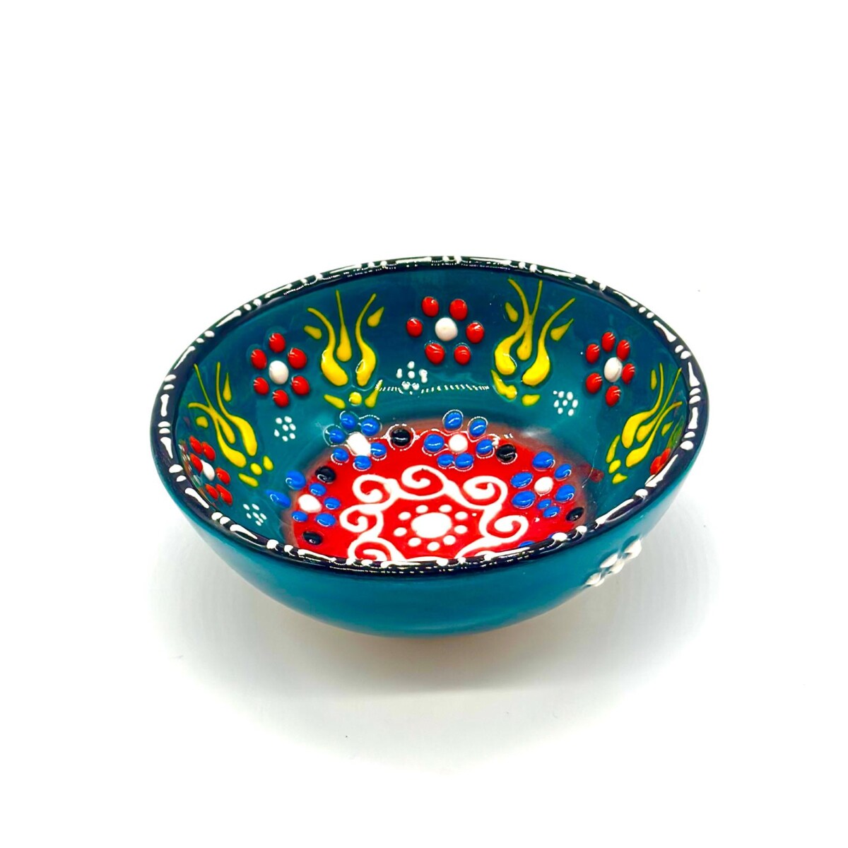 Bowl de cerámica pintado 12 cm - Verde oscuro 