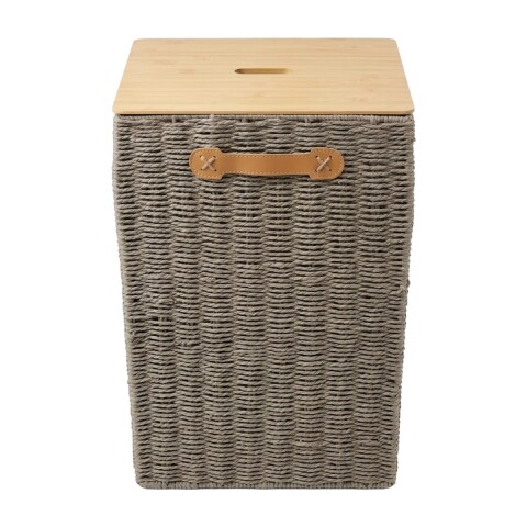CESTA CUAD MARRON C/TAPA 33X33X53CM Unica