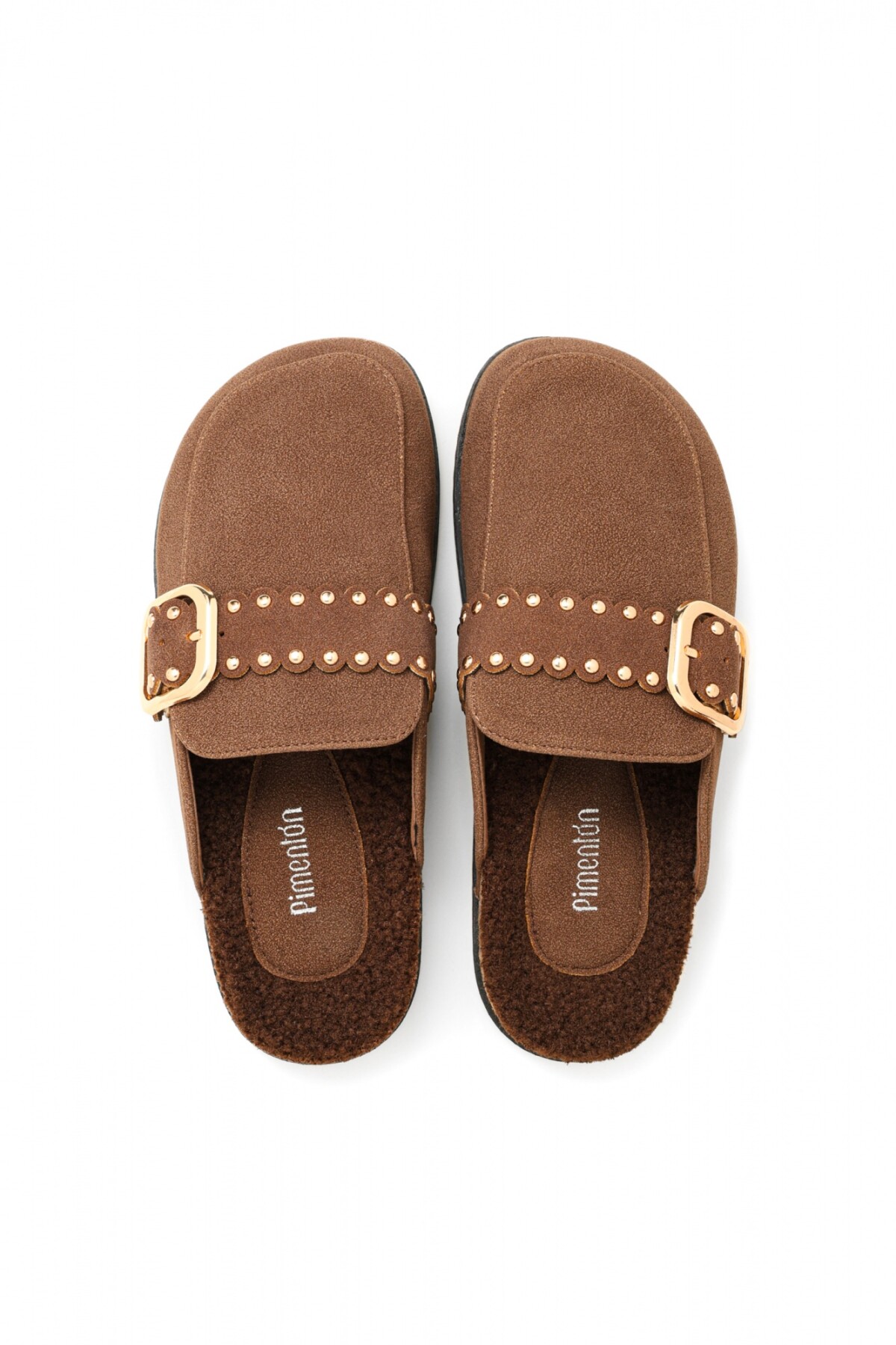 Pantuflas Tachas Marron