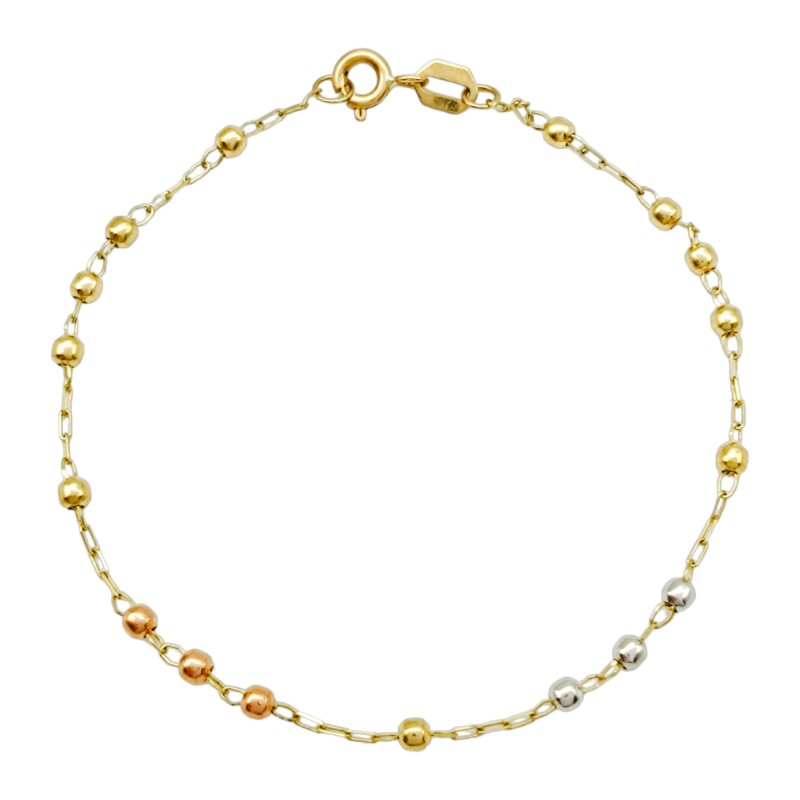 Pulsera Bolitas -Oro bajo-Sin Piedra-PU8017 sinpiedra