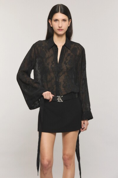 CAMISA NIGHT BLOSSOM Negro