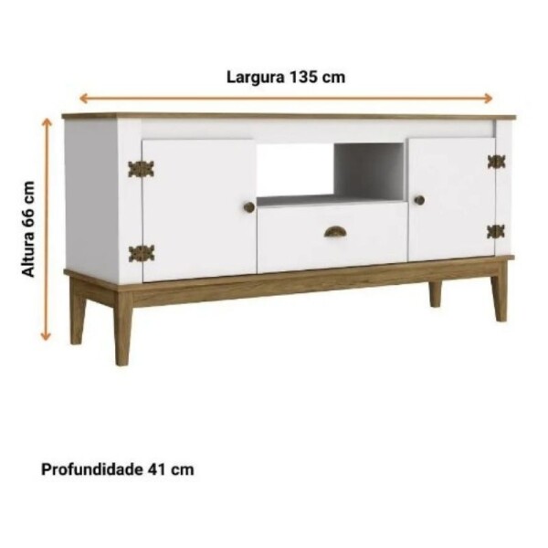 RACK PARA TV LINEA COLONIAL - MIEL/BLANCO RACK PARA TV LINEA COLONIAL - MIEL/BLANCO