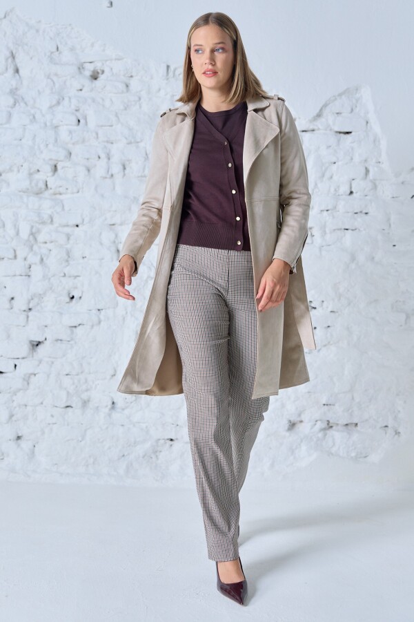 Chaqueta Larga Suede BEIGE