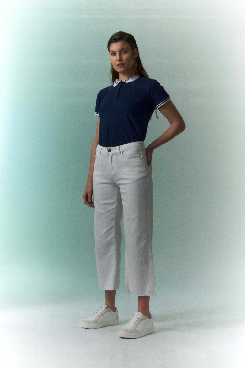 Jean cropped Alanis blanco