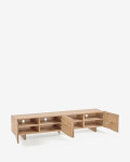 Mueble TV Rasha 4 puertas de chapa de roble con acabado natural 200 x 45 cm Mueble TV Rasha 4 puertas de chapa de roble con acabado natural 200 x 45 cm