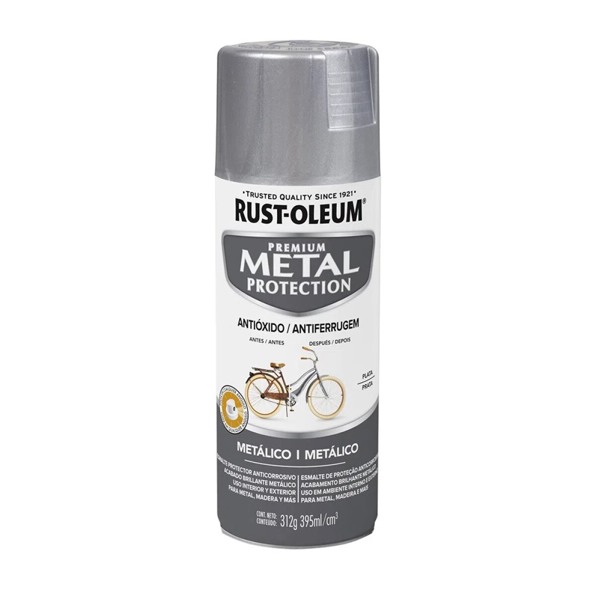 Esmalte Aerosol Protector de Oxido 312Gr - Plata Brillante Rust Oleum - Plata Brillante Rust Oleum 