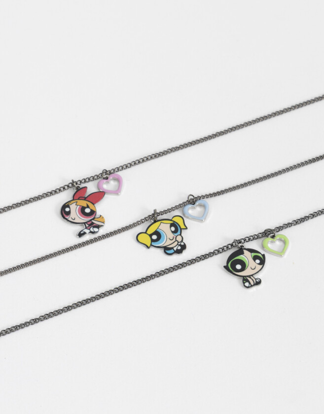 Collares Infantiles Set De Collares Para Compartir "chicas Superpoderosas" - Combinacion Tricolor