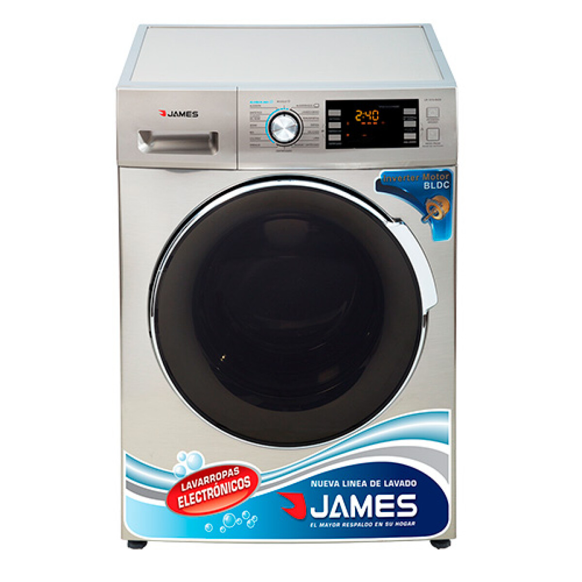 Lavarropas Automático James Lr 1016 Carga Frontal 10.5KG - SILVER 