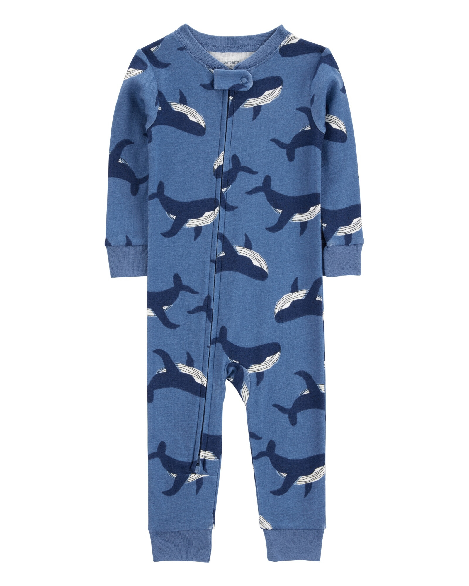 Pijama una pieza de algodón, diseño ballenas Sin color