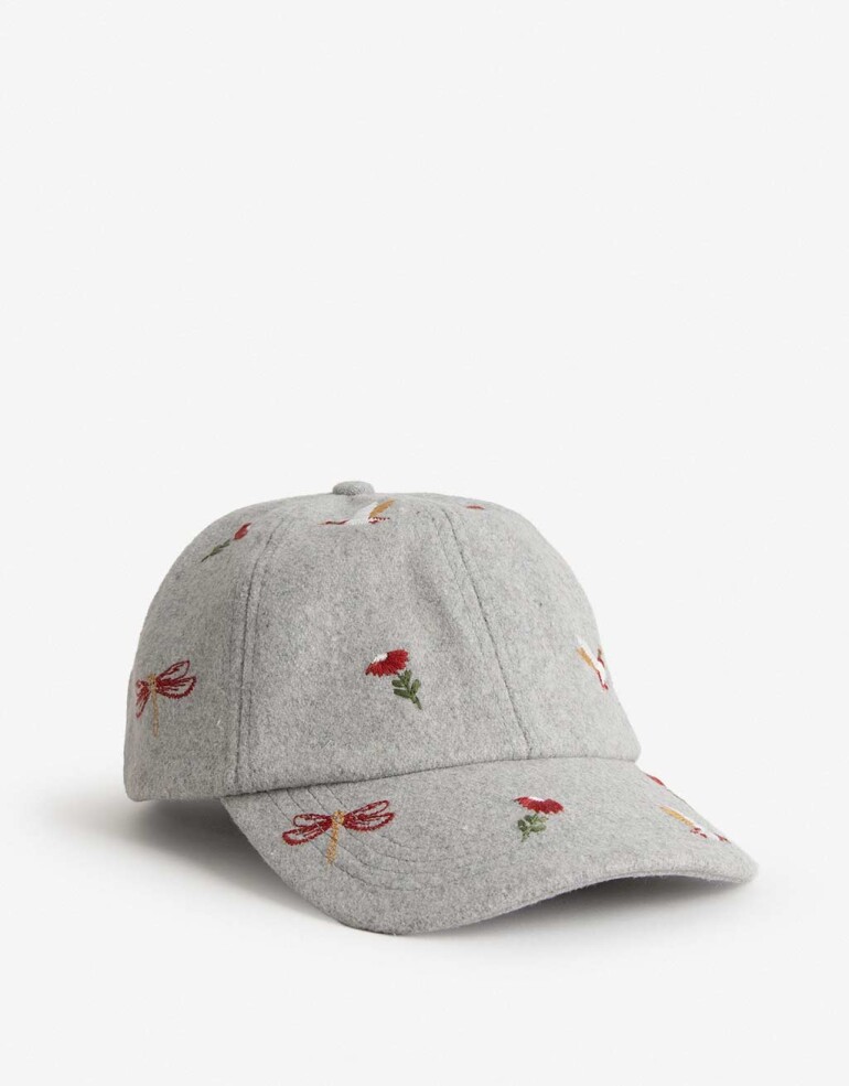 Caps Gorra Paño Bordada - Gris Melange
