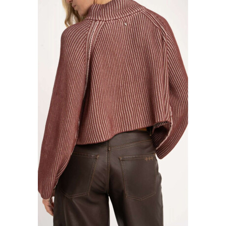 Sweater Algodón Cierre Bordeaux