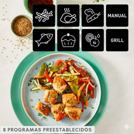 Freidora De Aire Moulinex Dual Easy Fry & Grill Doble Canasto Acero Inoxidable 83 Lts 2700W