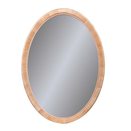 ESPEJO REDONDO 70*50CM NATURAL/BEIGE VIDRIO Y RATTÁN A228