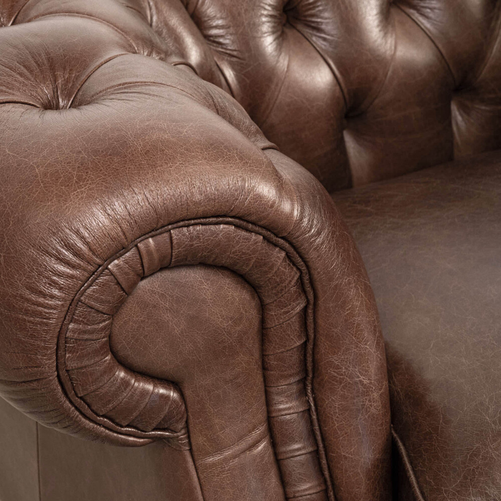 BUTACA 1 CUERPO CUERO-100-NATURAL MARRON NEW CHESTERFIELD CHOC.