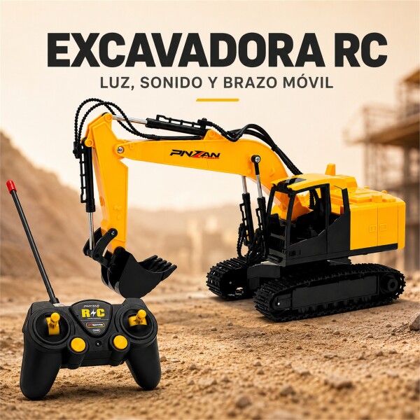 Excavadora a Control Remoto con Luz y Sonido 36 cm AMARILLO