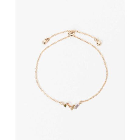 Pulsera Flexible Con Cubic Zirconia Dorado
