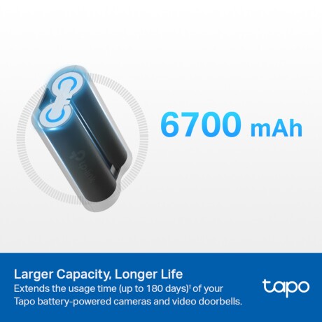 Tp-link - Batería Tapo A100. Compatible con Cámaras y Videoporteros Tapo C400, C420, D230. 6700MAH. 001