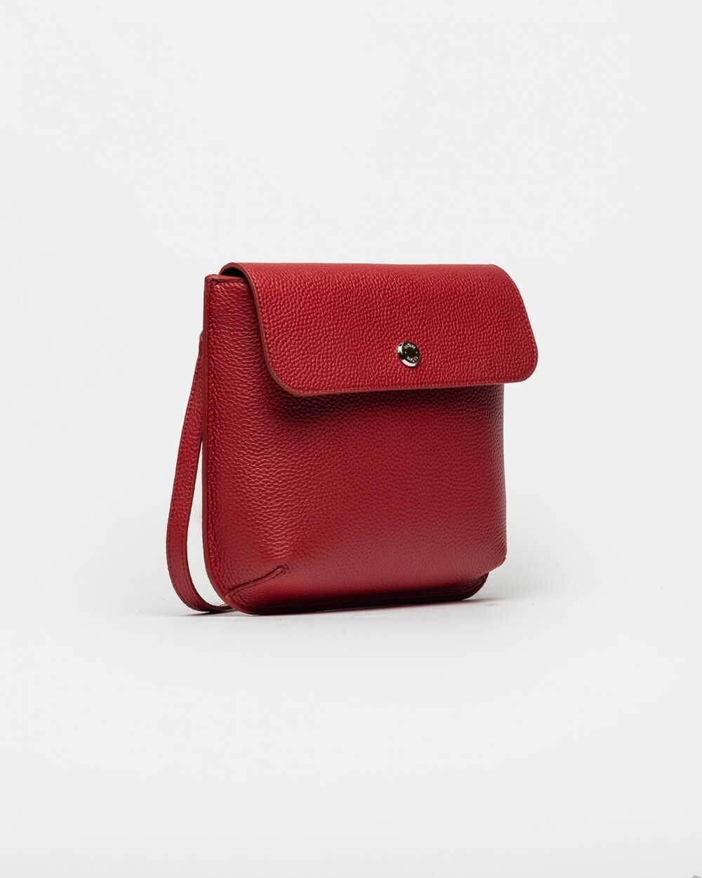 Morral Liana En Cuero Graneado Rojo