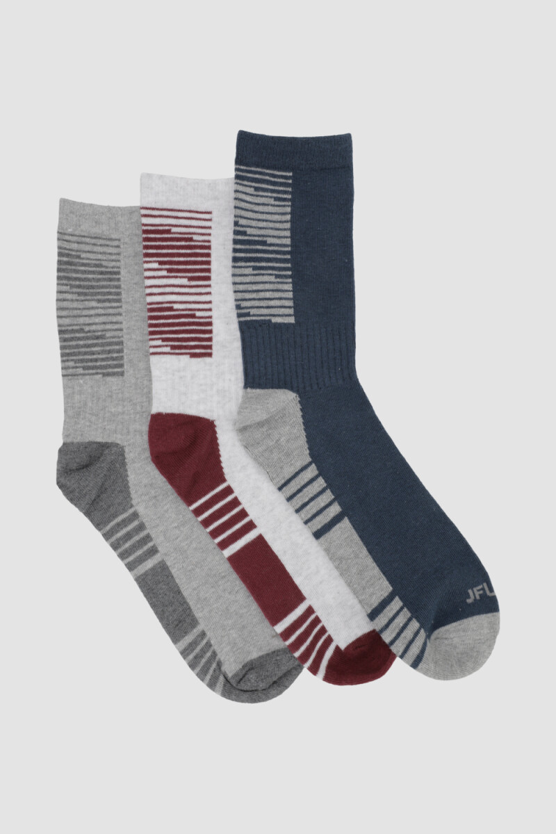 Pack x3 medias media caña con diseño - Variante 29 