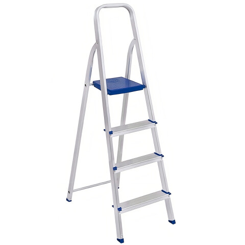 Escalera Aluminio 3 Escalones Mor Plegable Color Plateado/azul Escalera Aluminio 3 Escalones Mor Plegable Color Plateado/azul