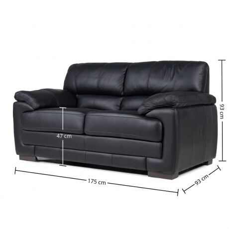 Sofá Oxford - Cuero Básico - 2 cuerpos Negro - (Preventa)