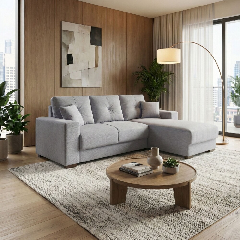 Sillón 3 cuerpos con Chaise Izquierdo - California Gris