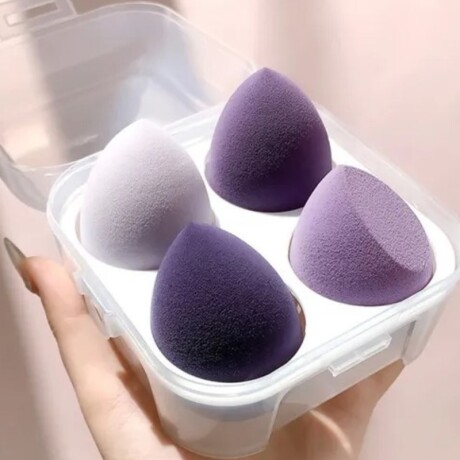 Pack x4 esponja para maquillaje Tono violeta