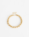 Collares Cortos Metal Collar Metal Eslabones Orgánicos - Dorado Oro Cepillado Mate