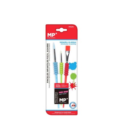 Pincel MP Soft Touch Celeste, Verde y Rojo