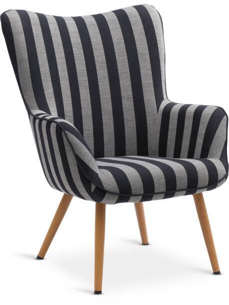 Sillón SIMESTED 1 cuerpo rayas tela negro/beige Sillón SIMESTED 1 cuerpo rayas tela negro/beige