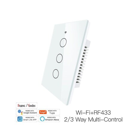 Interruptor Tactil de Pared 3 Bot WIFI+RF433 Tuya 001